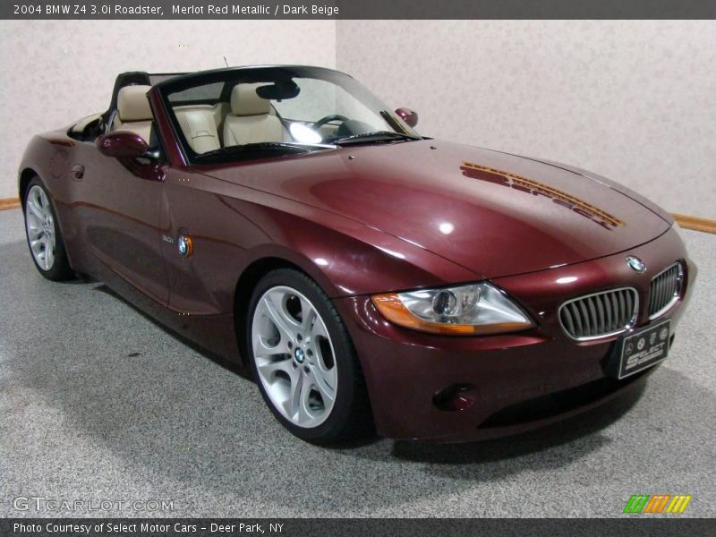 Merlot Red Metallic / Dark Beige 2004 BMW Z4 3.0i Roadster