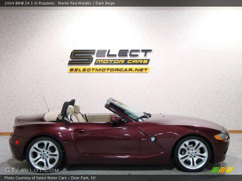 Merlot Red Metallic / Dark Beige 2004 BMW Z4 3.0i Roadster