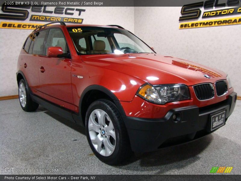 Flamenco Red Metallic / Sand Beige 2005 BMW X3 3.0i