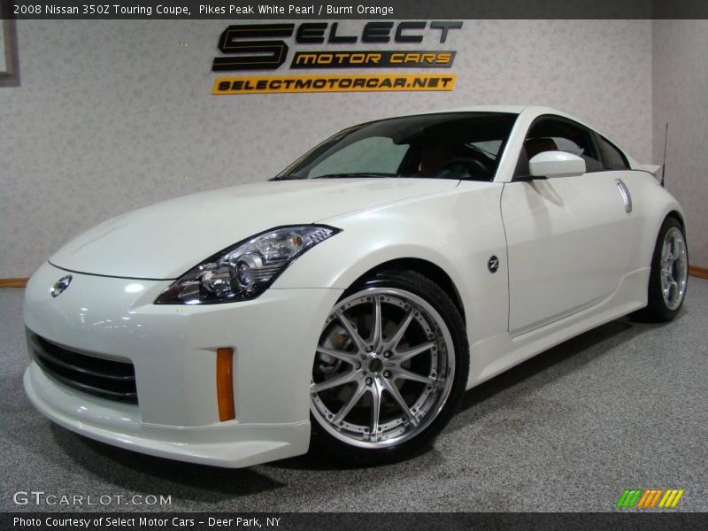 Pikes Peak White Pearl / Burnt Orange 2008 Nissan 350Z Touring Coupe