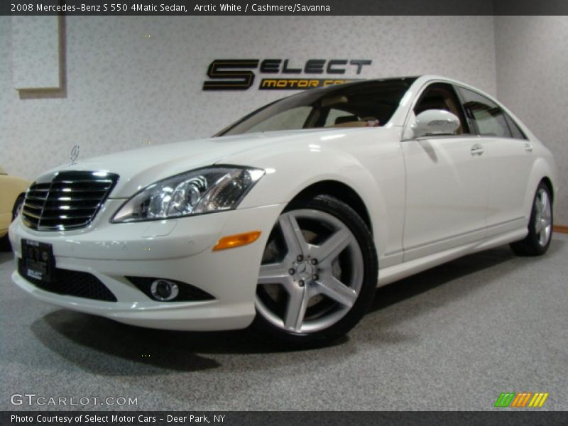Arctic White / Cashmere/Savanna 2008 Mercedes-Benz S 550 4Matic Sedan
