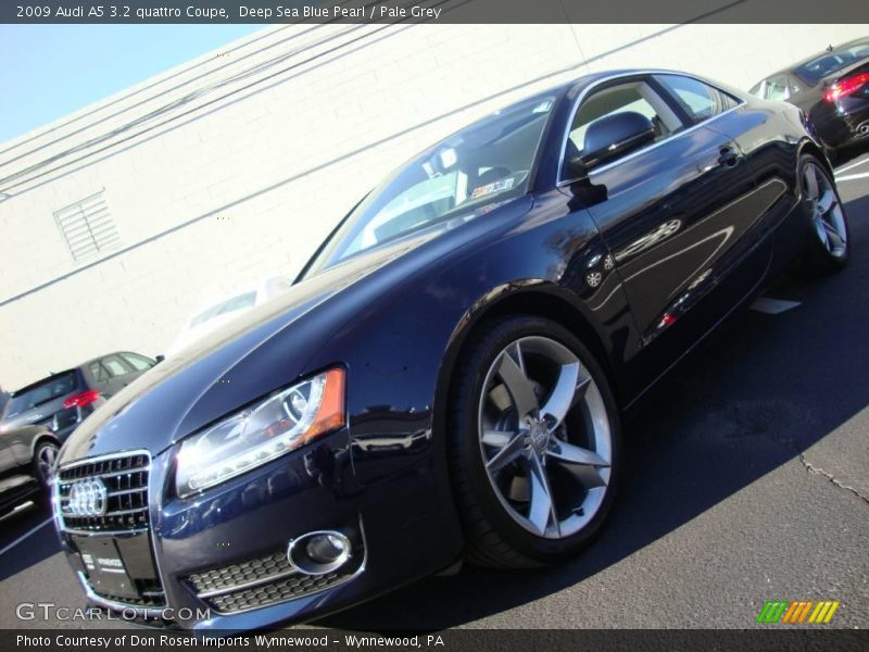 Deep Sea Blue Pearl / Pale Grey 2009 Audi A5 3.2 quattro Coupe