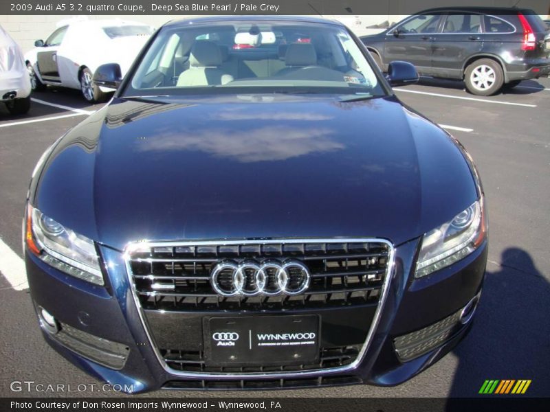 Deep Sea Blue Pearl / Pale Grey 2009 Audi A5 3.2 quattro Coupe