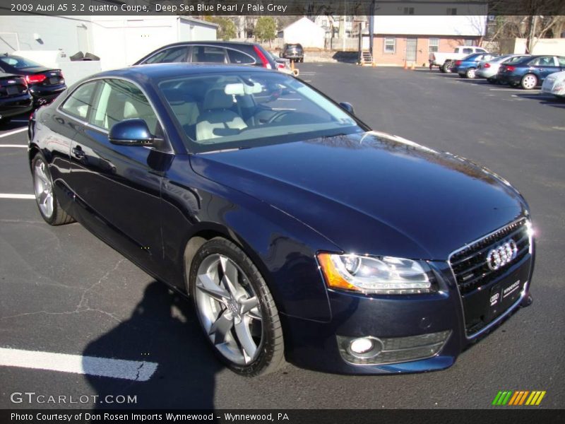 Deep Sea Blue Pearl / Pale Grey 2009 Audi A5 3.2 quattro Coupe