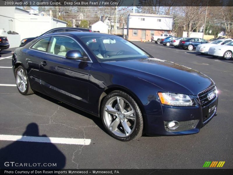 Deep Sea Blue Pearl / Pale Grey 2009 Audi A5 3.2 quattro Coupe