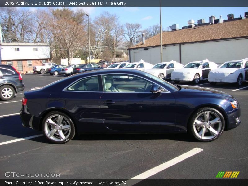 Deep Sea Blue Pearl / Pale Grey 2009 Audi A5 3.2 quattro Coupe