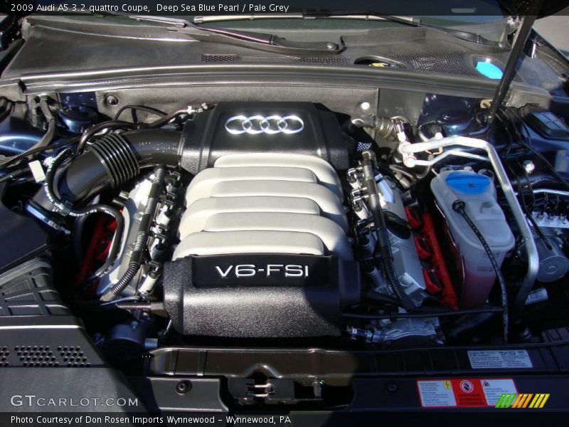 Deep Sea Blue Pearl / Pale Grey 2009 Audi A5 3.2 quattro Coupe