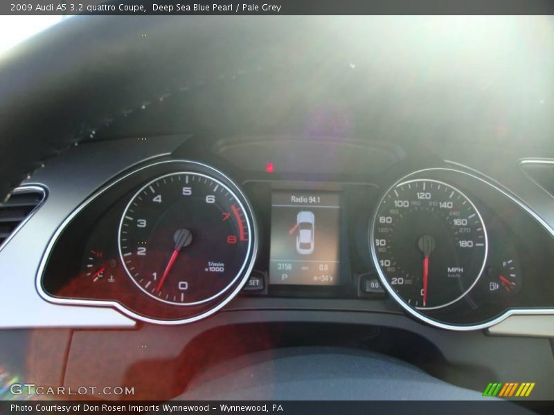 Deep Sea Blue Pearl / Pale Grey 2009 Audi A5 3.2 quattro Coupe