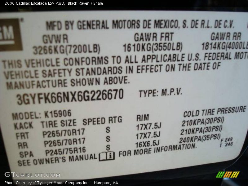 Black Raven / Shale 2006 Cadillac Escalade ESV AWD