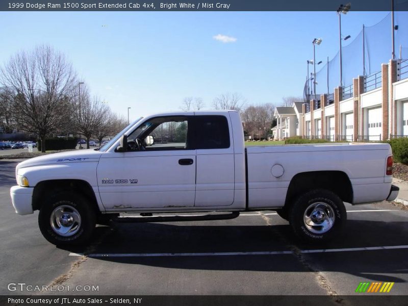 Bright White / Mist Gray 1999 Dodge Ram 1500 Sport Extended Cab 4x4