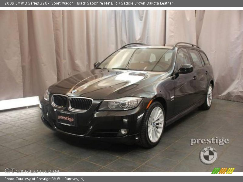 Black Sapphire Metallic / Saddle Brown Dakota Leather 2009 BMW 3 Series 328xi Sport Wagon