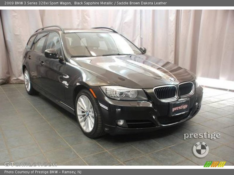 Black Sapphire Metallic / Saddle Brown Dakota Leather 2009 BMW 3 Series 328xi Sport Wagon