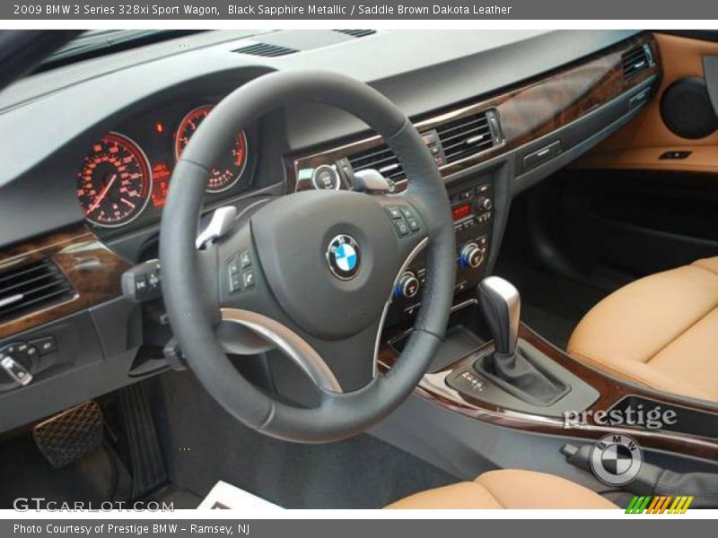 Black Sapphire Metallic / Saddle Brown Dakota Leather 2009 BMW 3 Series 328xi Sport Wagon