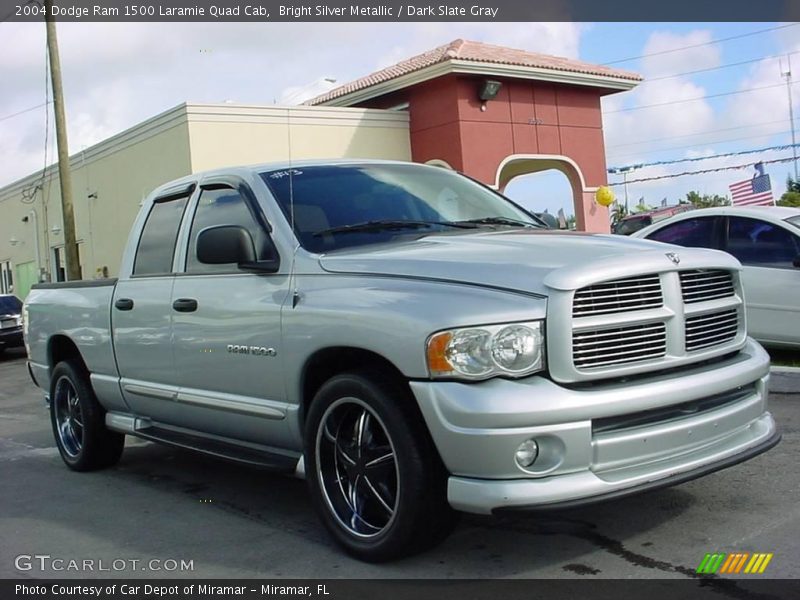 Bright Silver Metallic / Dark Slate Gray 2004 Dodge Ram 1500 Laramie Quad Cab