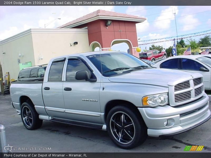 Bright Silver Metallic / Dark Slate Gray 2004 Dodge Ram 1500 Laramie Quad Cab