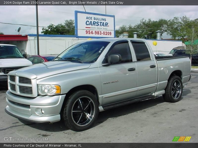 Bright Silver Metallic / Dark Slate Gray 2004 Dodge Ram 1500 Laramie Quad Cab