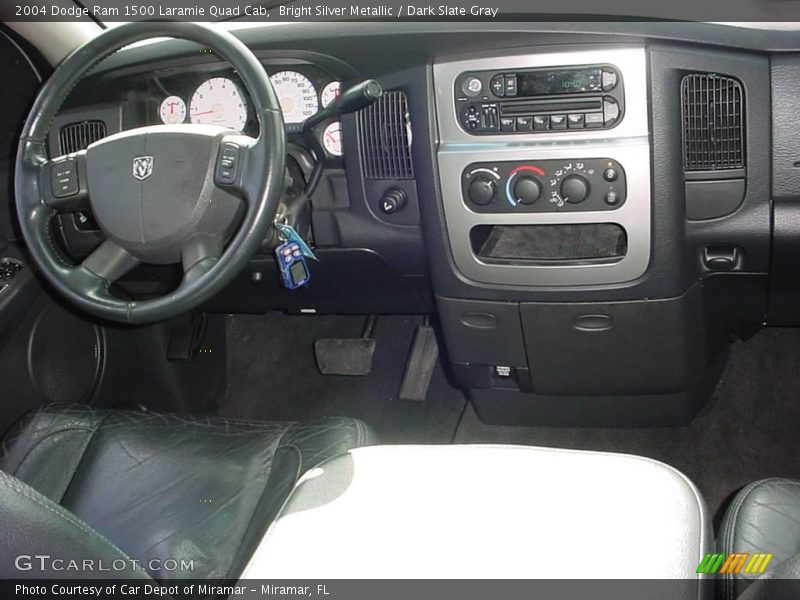 Bright Silver Metallic / Dark Slate Gray 2004 Dodge Ram 1500 Laramie Quad Cab