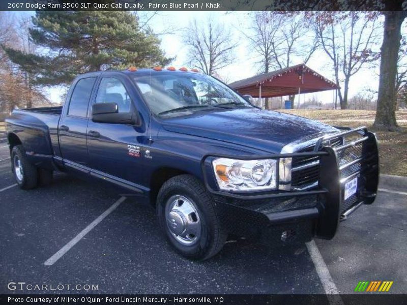 Patriot Blue Pearl / Khaki 2007 Dodge Ram 3500 SLT Quad Cab Dually