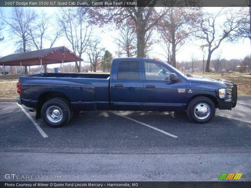 Patriot Blue Pearl / Khaki 2007 Dodge Ram 3500 SLT Quad Cab Dually