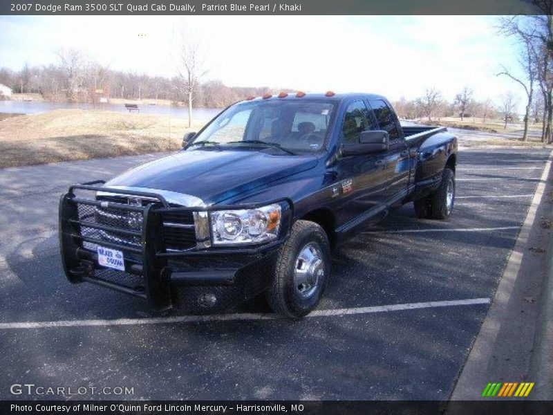 Patriot Blue Pearl / Khaki 2007 Dodge Ram 3500 SLT Quad Cab Dually