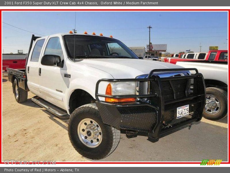 Oxford White / Medium Parchment 2001 Ford F350 Super Duty XLT Crew Cab 4x4 Chassis