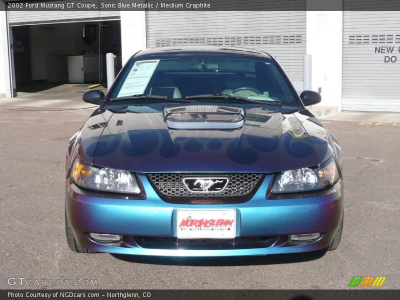 Sonic Blue Metallic / Medium Graphite 2002 Ford Mustang GT Coupe