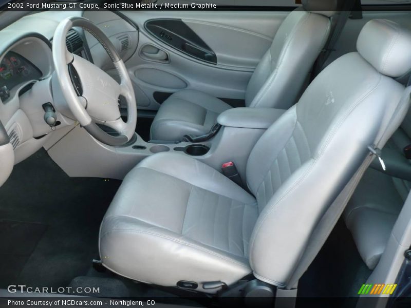 Sonic Blue Metallic / Medium Graphite 2002 Ford Mustang GT Coupe