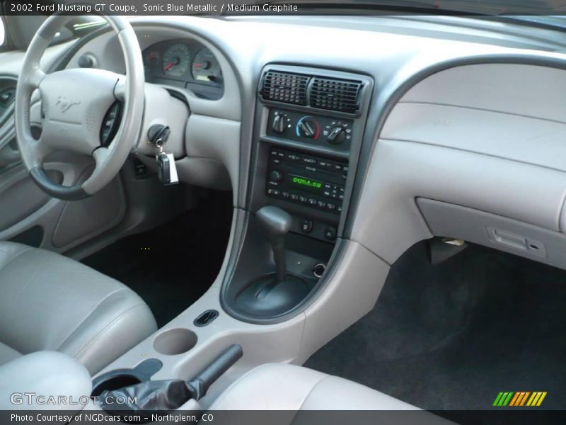 Sonic Blue Metallic / Medium Graphite 2002 Ford Mustang GT Coupe