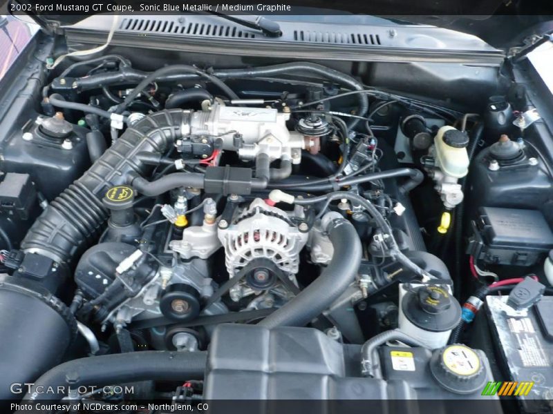 Sonic Blue Metallic / Medium Graphite 2002 Ford Mustang GT Coupe