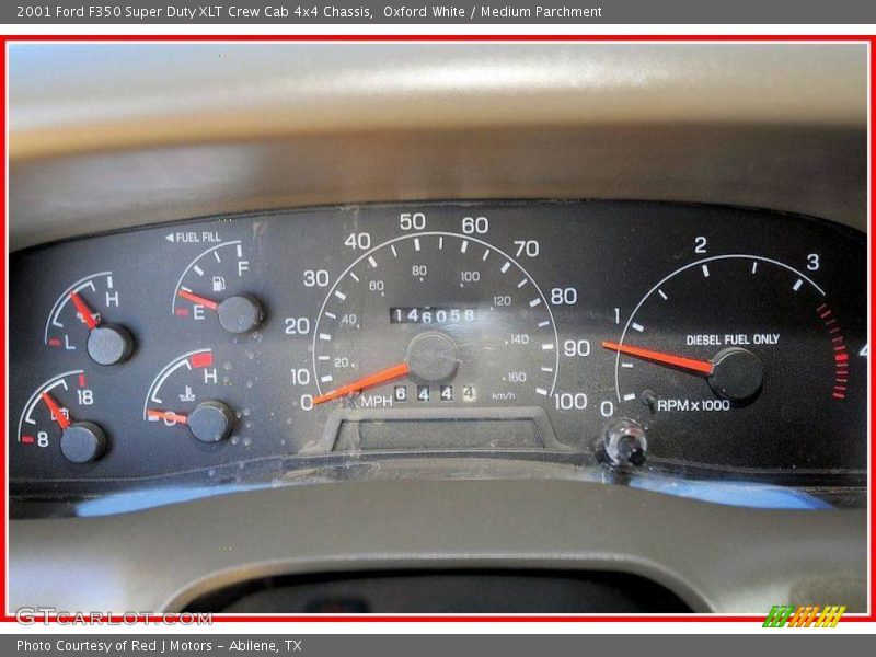Oxford White / Medium Parchment 2001 Ford F350 Super Duty XLT Crew Cab 4x4 Chassis