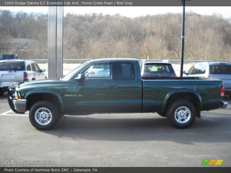 Forest Green Pearl / Mist Gray 1999 Dodge Dakota SLT Extended Cab 4x4