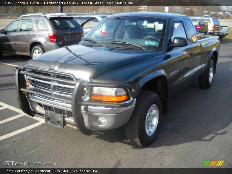 Forest Green Pearl / Mist Gray 1999 Dodge Dakota SLT Extended Cab 4x4