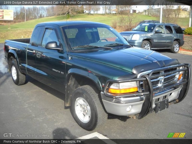 Forest Green Pearl / Mist Gray 1999 Dodge Dakota SLT Extended Cab 4x4