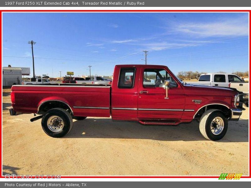 Toreador Red Metallic / Ruby Red 1997 Ford F250 XLT Extended Cab 4x4