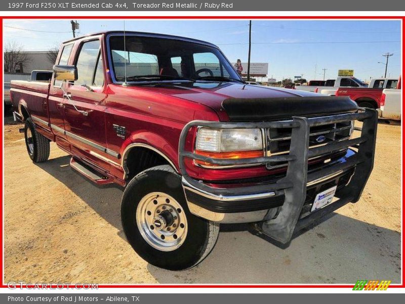 Toreador Red Metallic / Ruby Red 1997 Ford F250 XLT Extended Cab 4x4