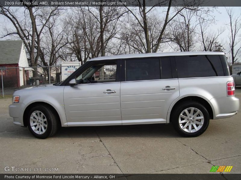 Brilliant Silver Metallic / Medium Light Stone 2009 Ford Flex SEL AWD