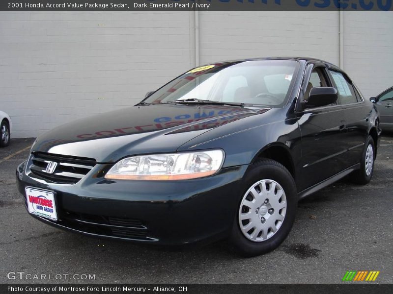 Dark Emerald Pearl / Ivory 2001 Honda Accord Value Package Sedan