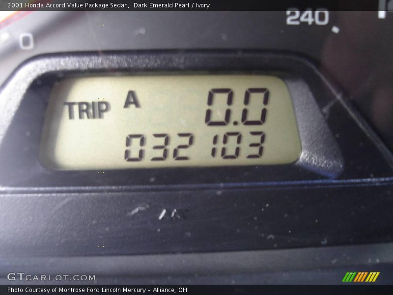 Dark Emerald Pearl / Ivory 2001 Honda Accord Value Package Sedan