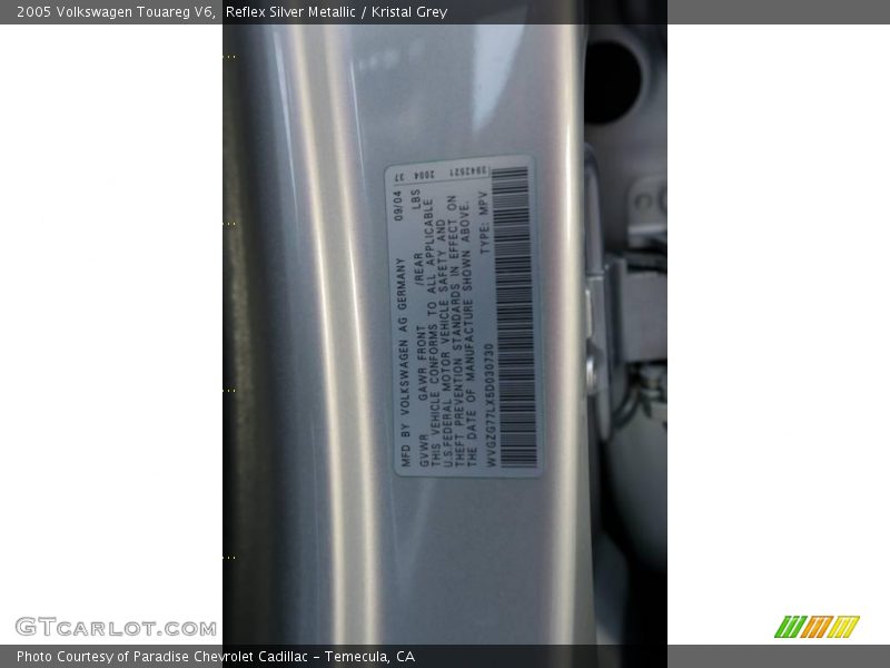Reflex Silver Metallic / Kristal Grey 2005 Volkswagen Touareg V6