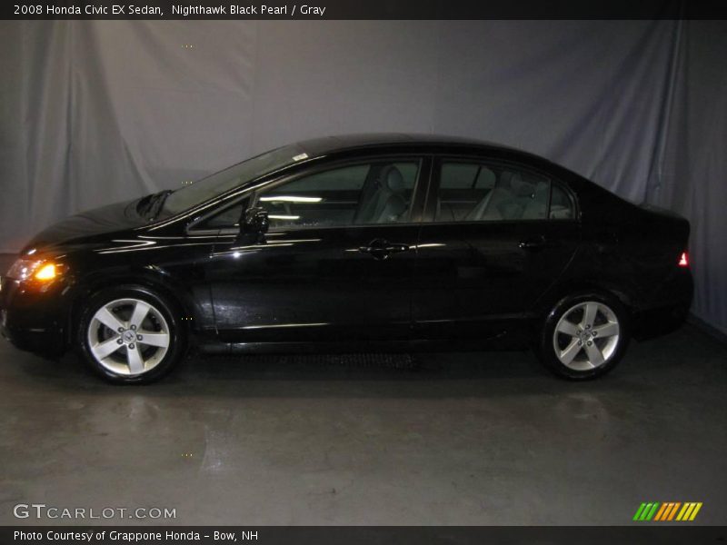 Nighthawk Black Pearl / Gray 2008 Honda Civic EX Sedan