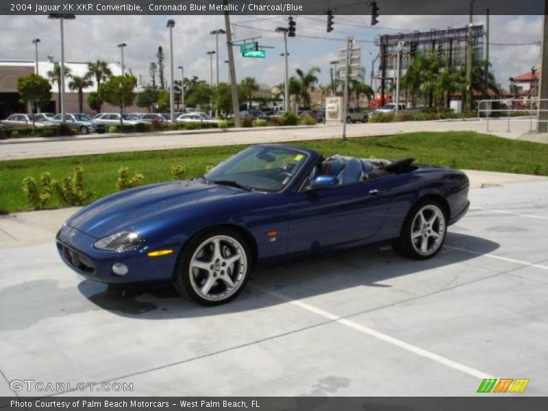 Coronado Blue Metallic / Charcoal/Blue 2004 Jaguar XK XKR Convertible