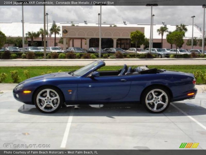 Coronado Blue Metallic / Charcoal/Blue 2004 Jaguar XK XKR Convertible