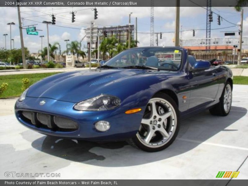 Coronado Blue Metallic / Charcoal/Blue 2004 Jaguar XK XKR Convertible