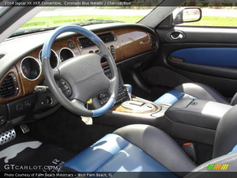 Coronado Blue Metallic / Charcoal/Blue 2004 Jaguar XK XKR Convertible