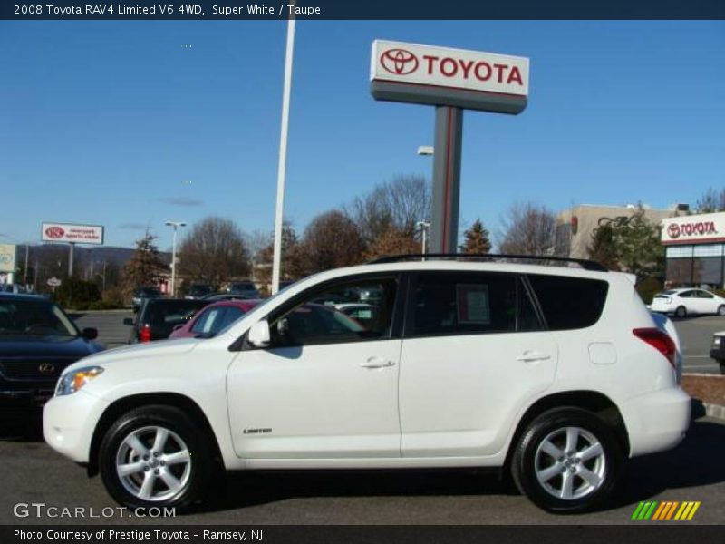 Super White / Taupe 2008 Toyota RAV4 Limited V6 4WD