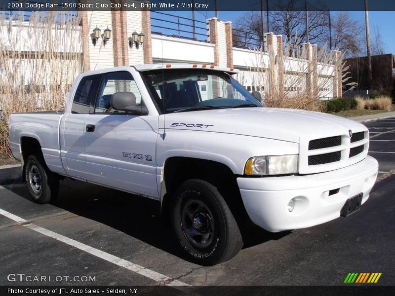 Bright White / Mist Gray 2001 Dodge Ram 1500 Sport Club Cab 4x4