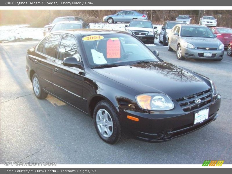 Ebony Black / Gray 2004 Hyundai Accent GL Sedan