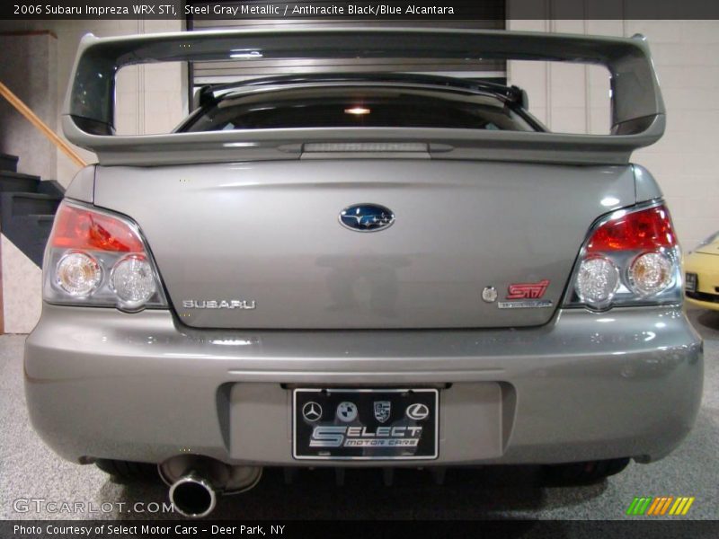Steel Gray Metallic / Anthracite Black/Blue Alcantara 2006 Subaru Impreza WRX STi