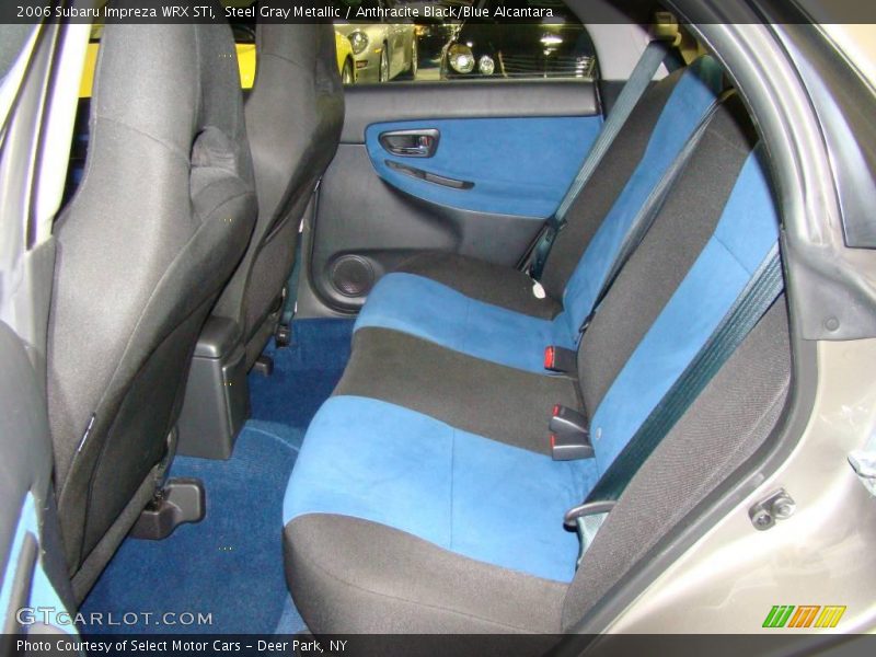 Steel Gray Metallic / Anthracite Black/Blue Alcantara 2006 Subaru Impreza WRX STi