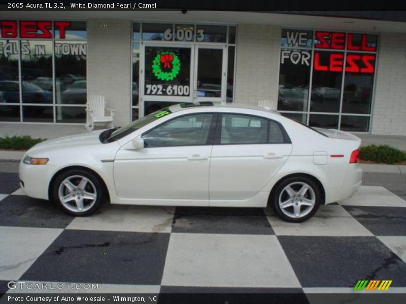 White Diamond Pearl / Camel 2005 Acura TL 3.2